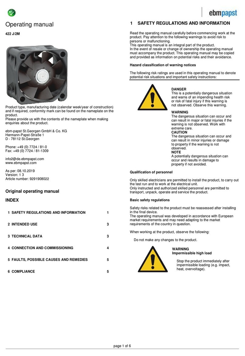 Ebmpapst 422 J/2M User manual