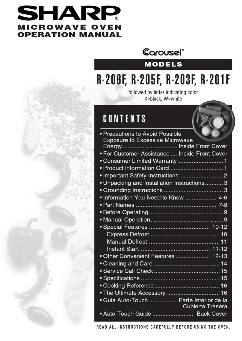 Sharp Carousel R-206F User manual Sharp Carousel R-206F User manual