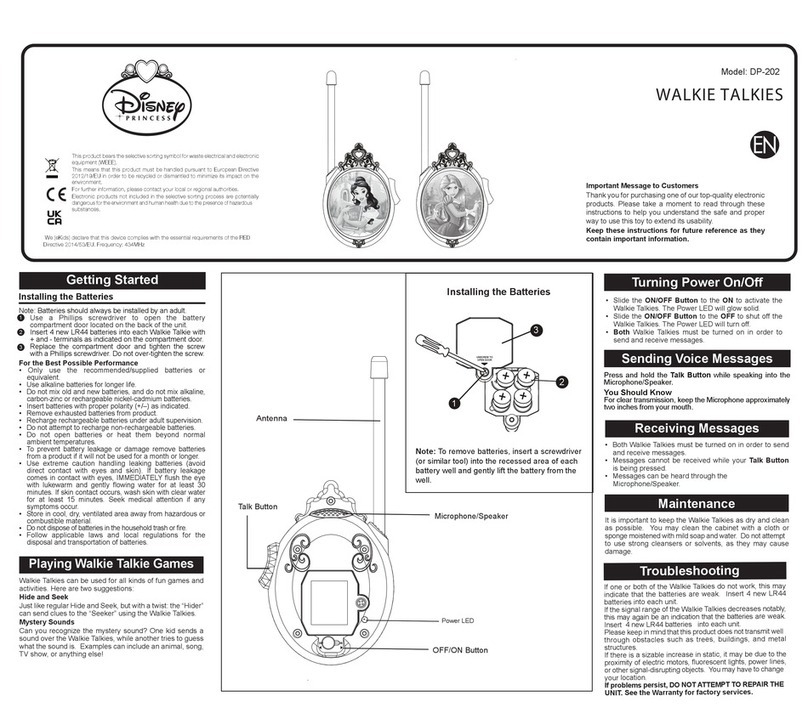 eKids Disney Princess DP-202 User manual
