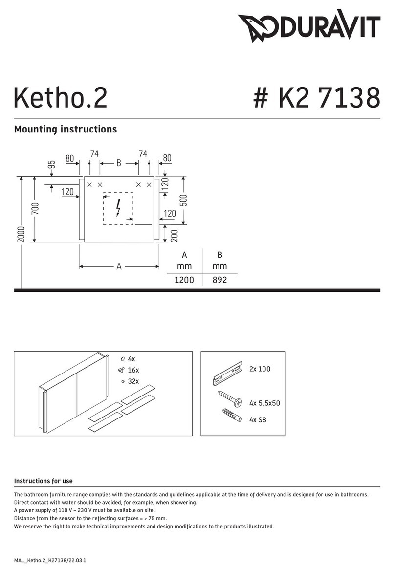 DURAVIT Ketho.2 K2 7138 User manual