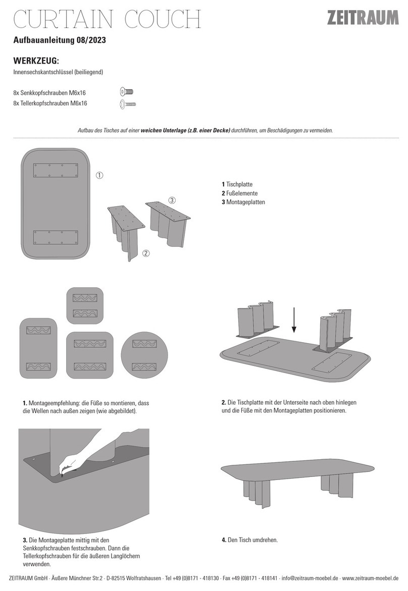 ZEITRAUM CURTAIN COUCH Assembly instructions ZEITRAUM CURTAIN COUCH Assembly instructions