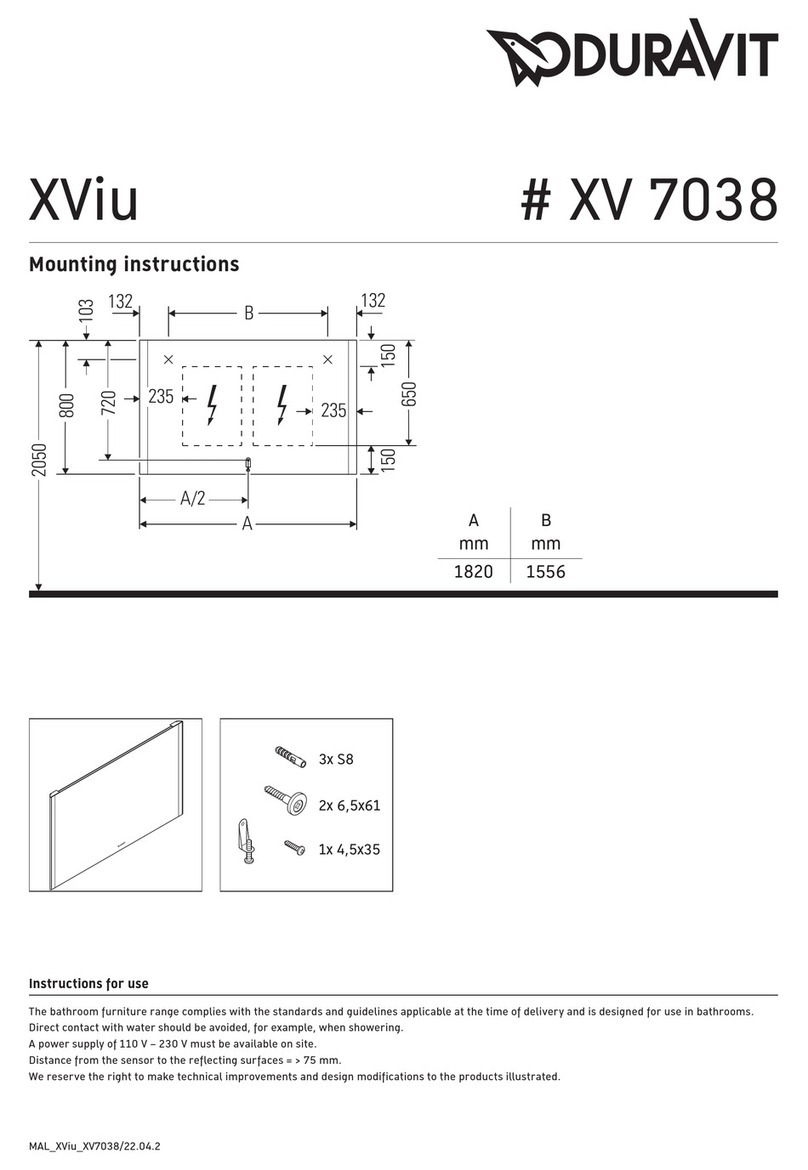 DURAVIT XViu XV 7038 Mounting instructions