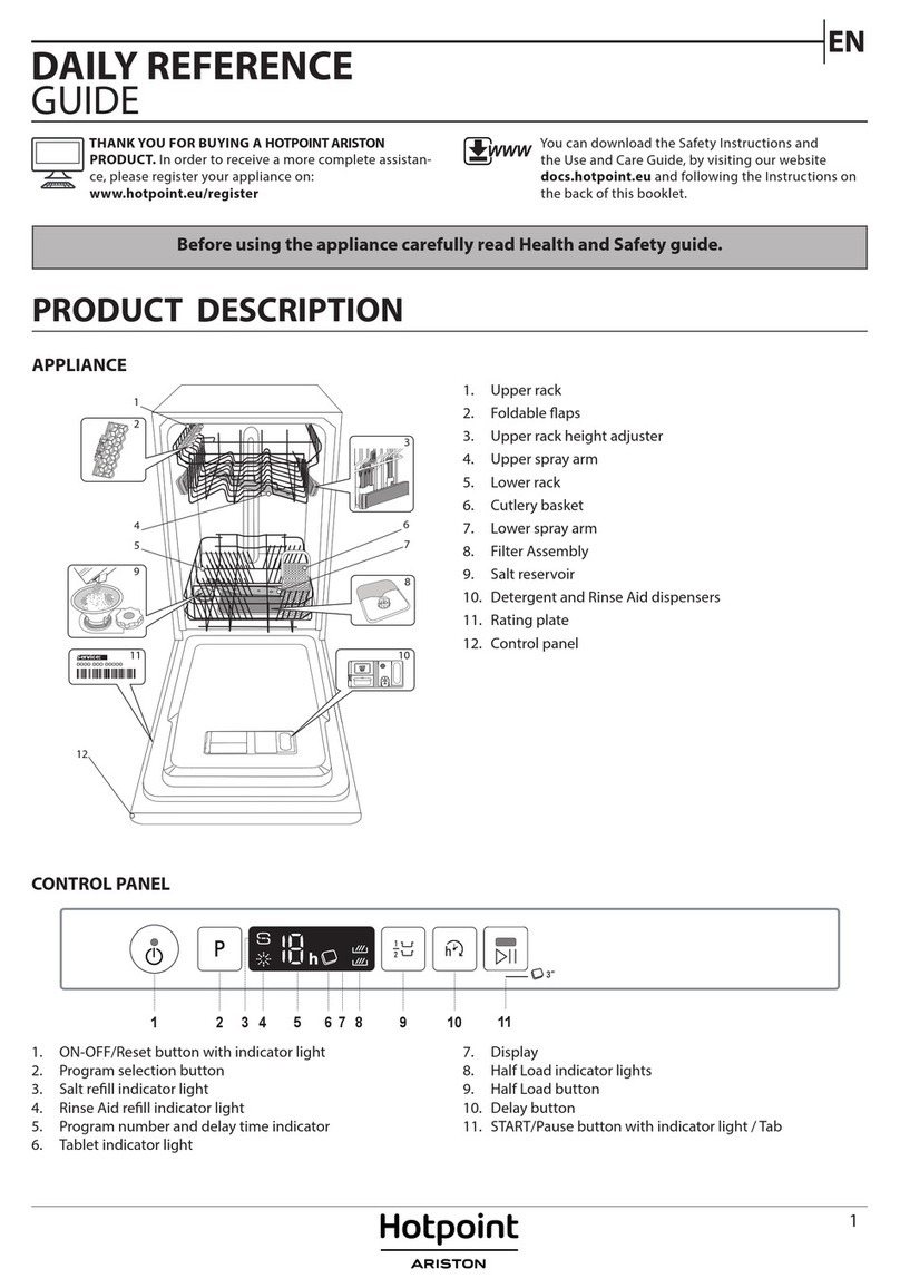 Hotpoint Ariston HSIC3M19CUKN Daily reference guide
