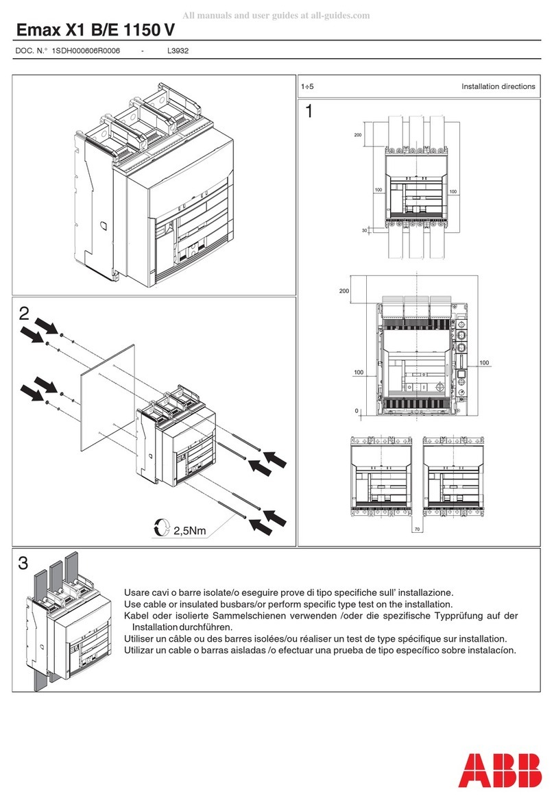 ABB Emax X1 B/E 1150 V User manual