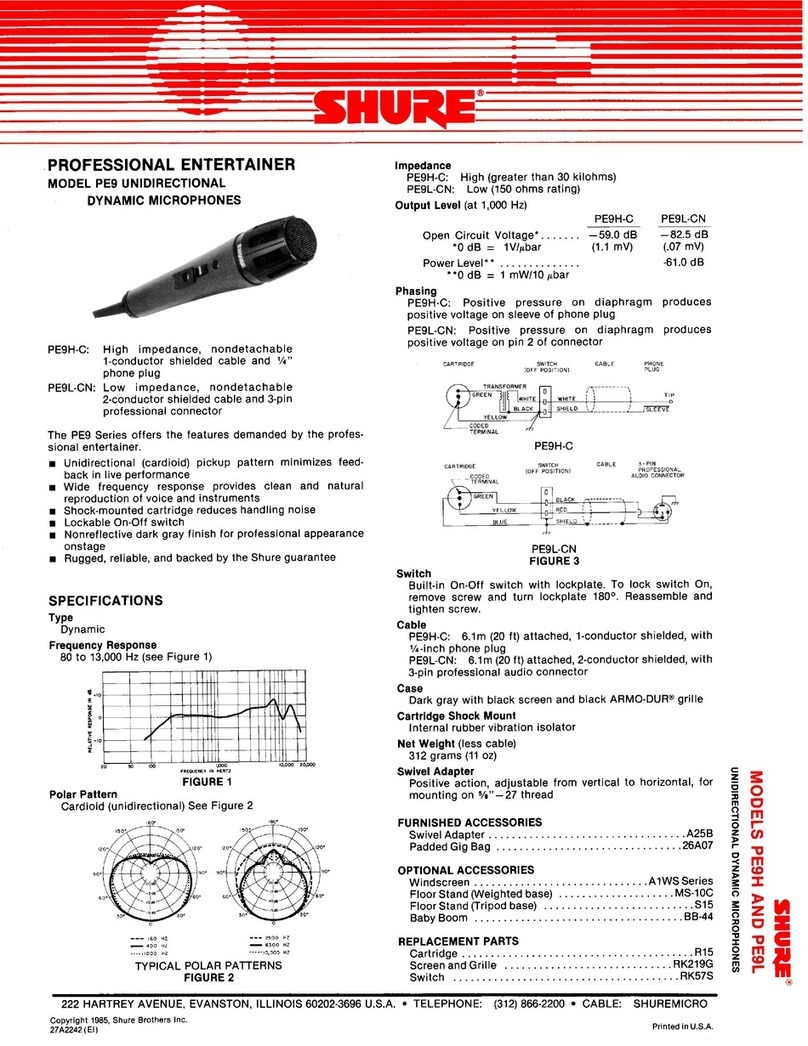 Shure PE9 User manual