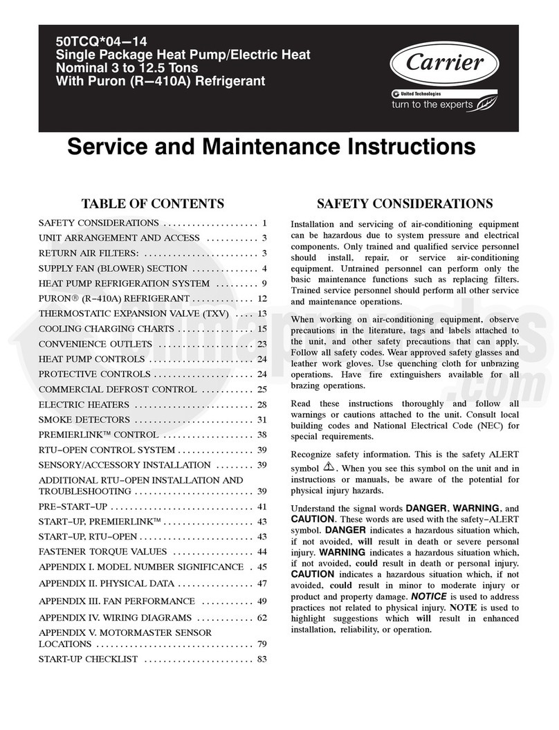 Carrier 50TCQ 04 Series Service and maintenance instructions Carrier 50TCQ 04 Series Service and maintenance instructions