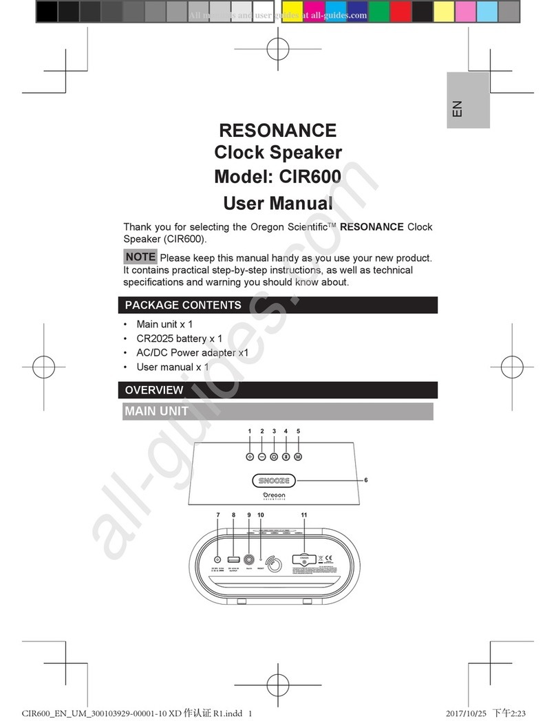 Oregon Scientific RESONANCE CIR600 user manual