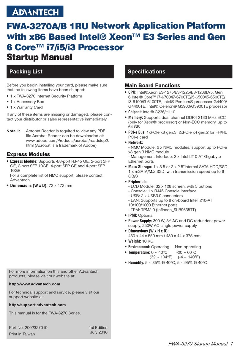 Advantech FWA-3270A Installation and operation manual