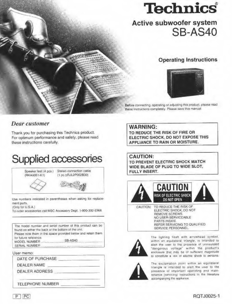Technics SB-AS40 operating instructions