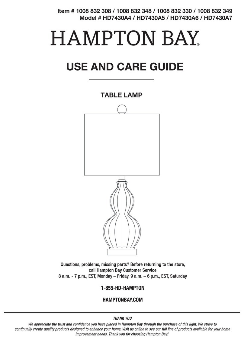 HAMPTON BAY HD7430A4 Use and care guide HAMPTON BAY HD7430A4 Use and care guide