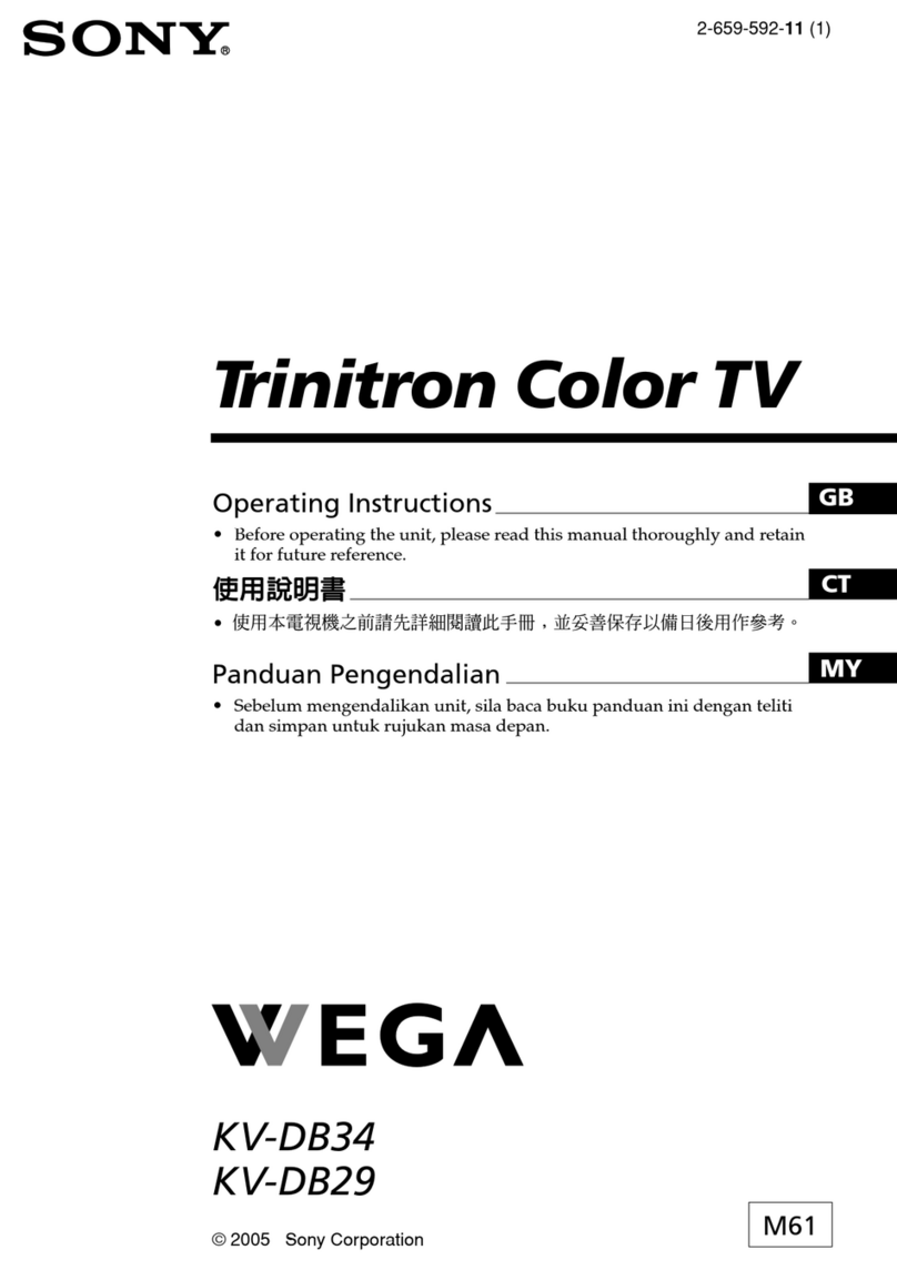 Sony Trinitron WEGA KV-DB34 operating instructions