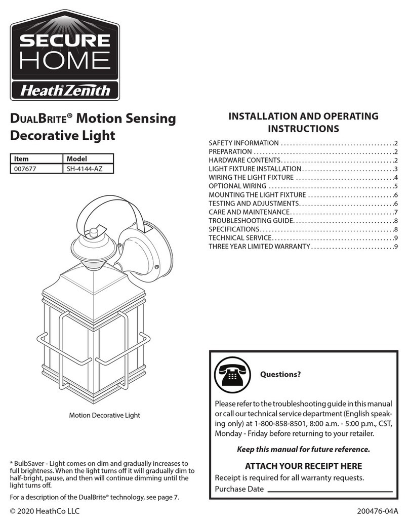 Heath Zenith Secure Home DualBrite SH-4144-AZ Installation and operating instructions