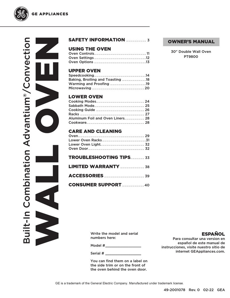 GE Advantium PT9800 User manual