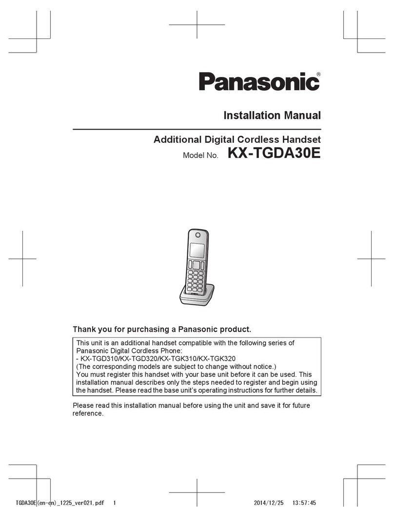 Panasonic KX-TGDA30E installation manual