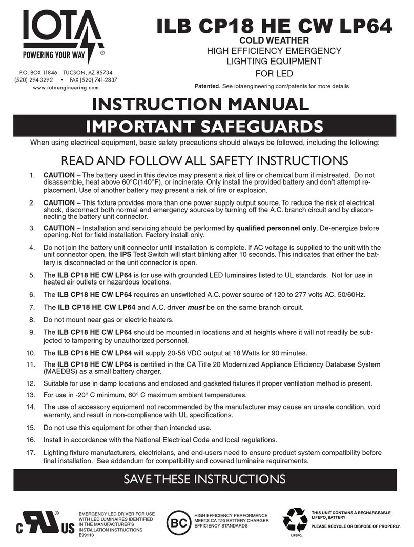 IOTA ILB CP18 HE CW LP64 instruction manual