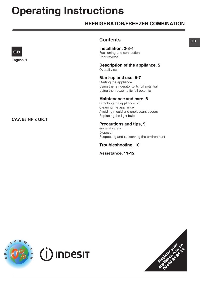 Indesit CAA 55 NF UK.1 Series operating instructions