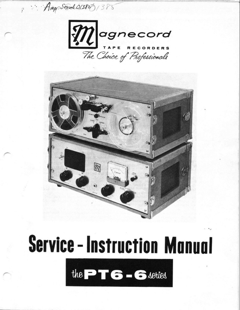 Magnecord PT6-6 Series Service and instruction manual Magnecord PT6-6 Series Service and instruction manual