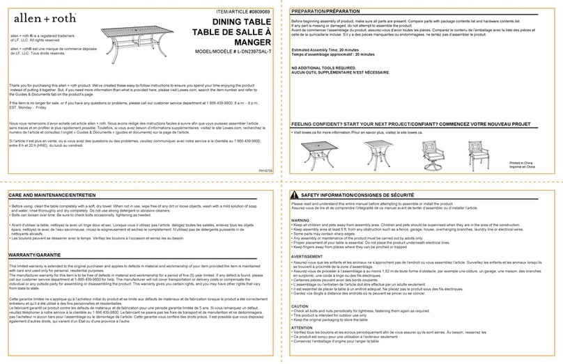 Allen + Roth L-DN2397SAL-T User manual