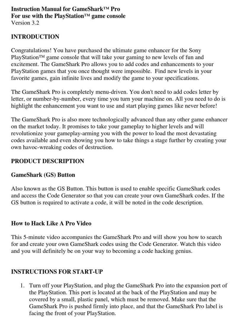 InterAct Accessories GameShark Pro instruction manual
