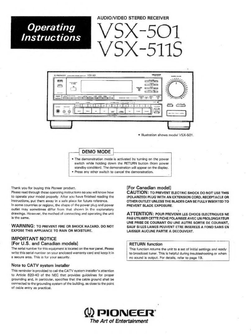Pioneer VSX-501 operating instructions