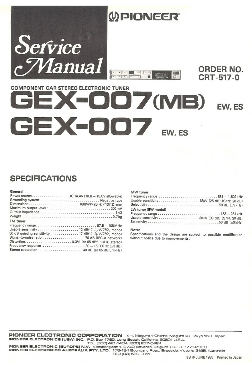 Pioneer GEX-007(MB)EW User manual Pioneer GEX-007(MB)EW User manual