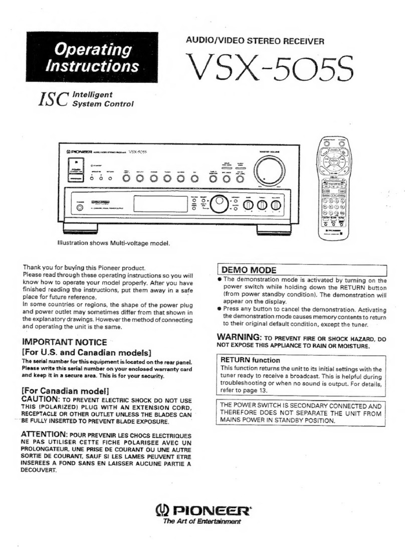 Pioneer VSX-505S User manual