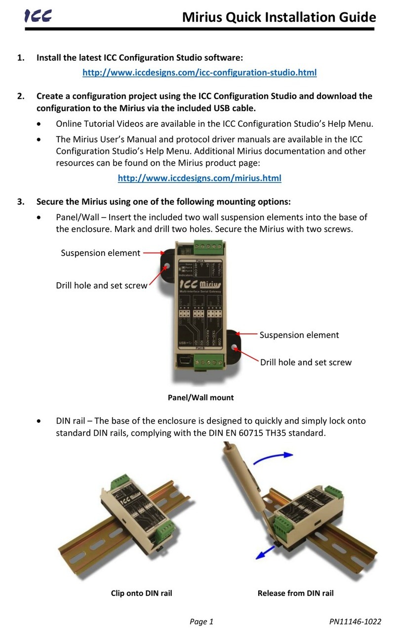 ICC Mirius Quick installation guide