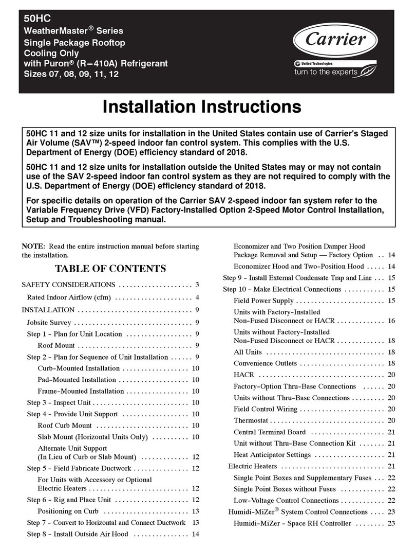 Carrier WeatherMaster Series User manual