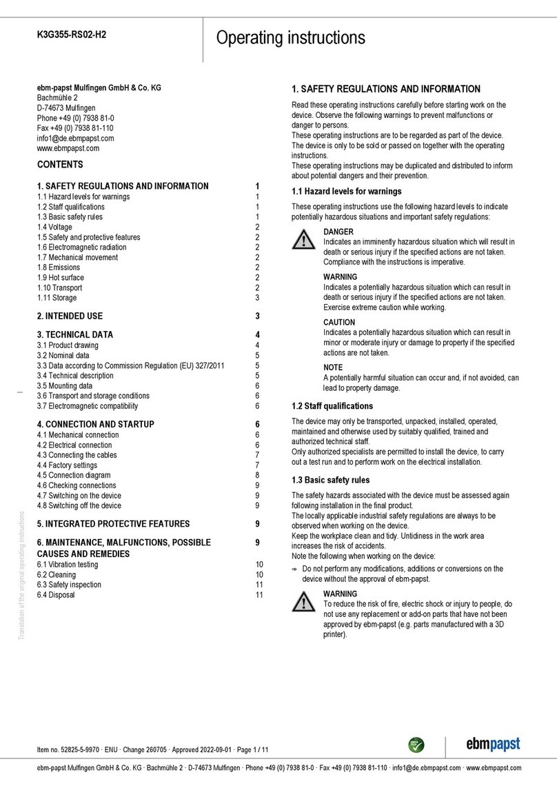 Ebmpapst K3G355-RS02-H2 operating instructions