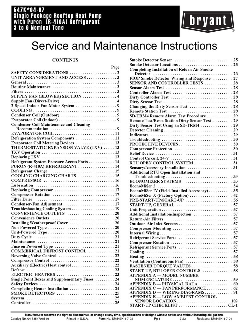 Bryant 547K 04-07 Series Installation and user guide