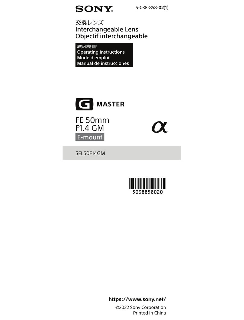 Sony G MASTER FE 50mm F1.4 GM User manual