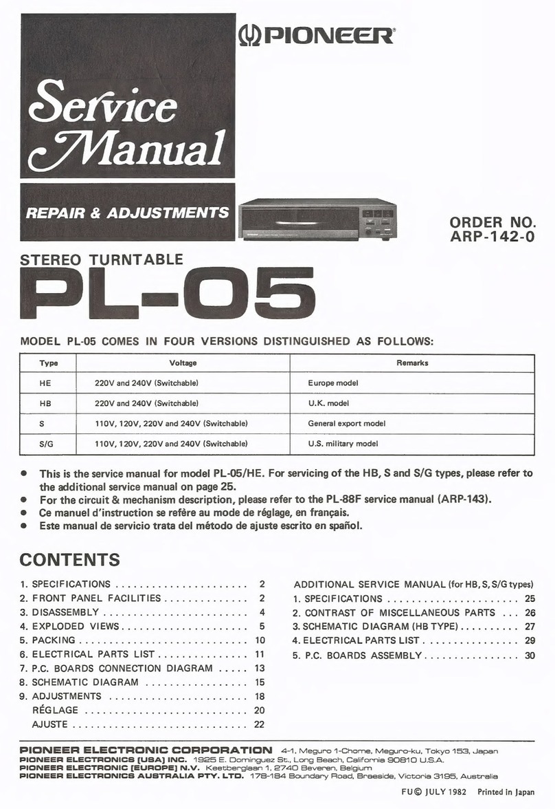 Pioneer PL-05 User manual Pioneer PL-05 User manual