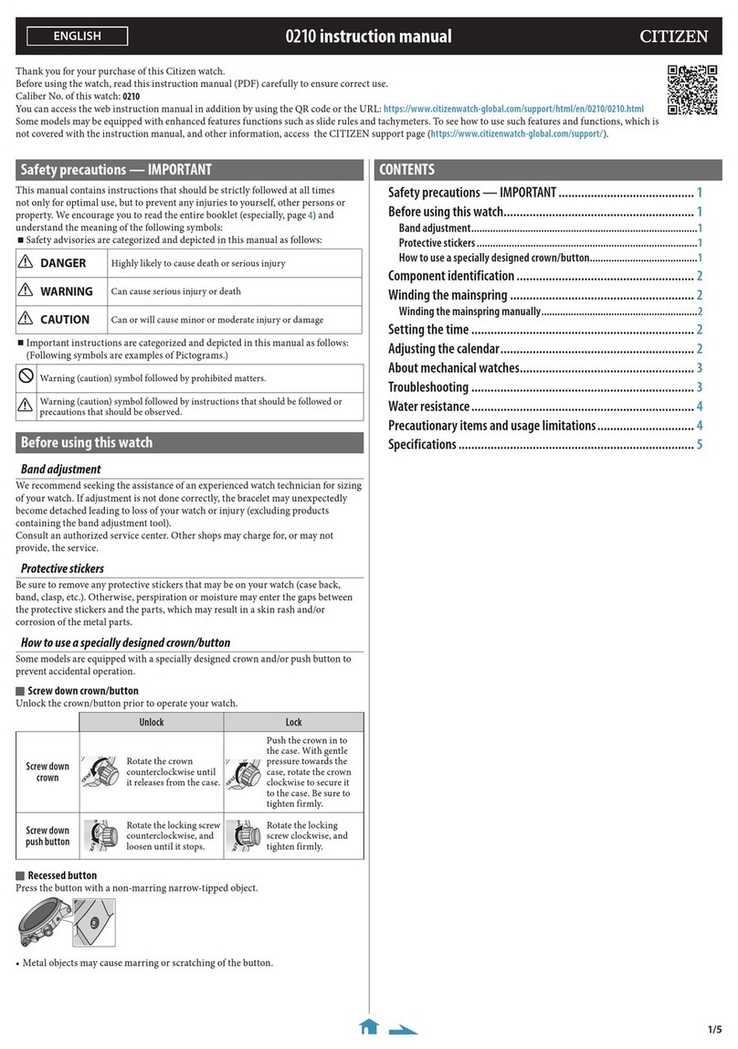 Citizen 0210 instruction manual