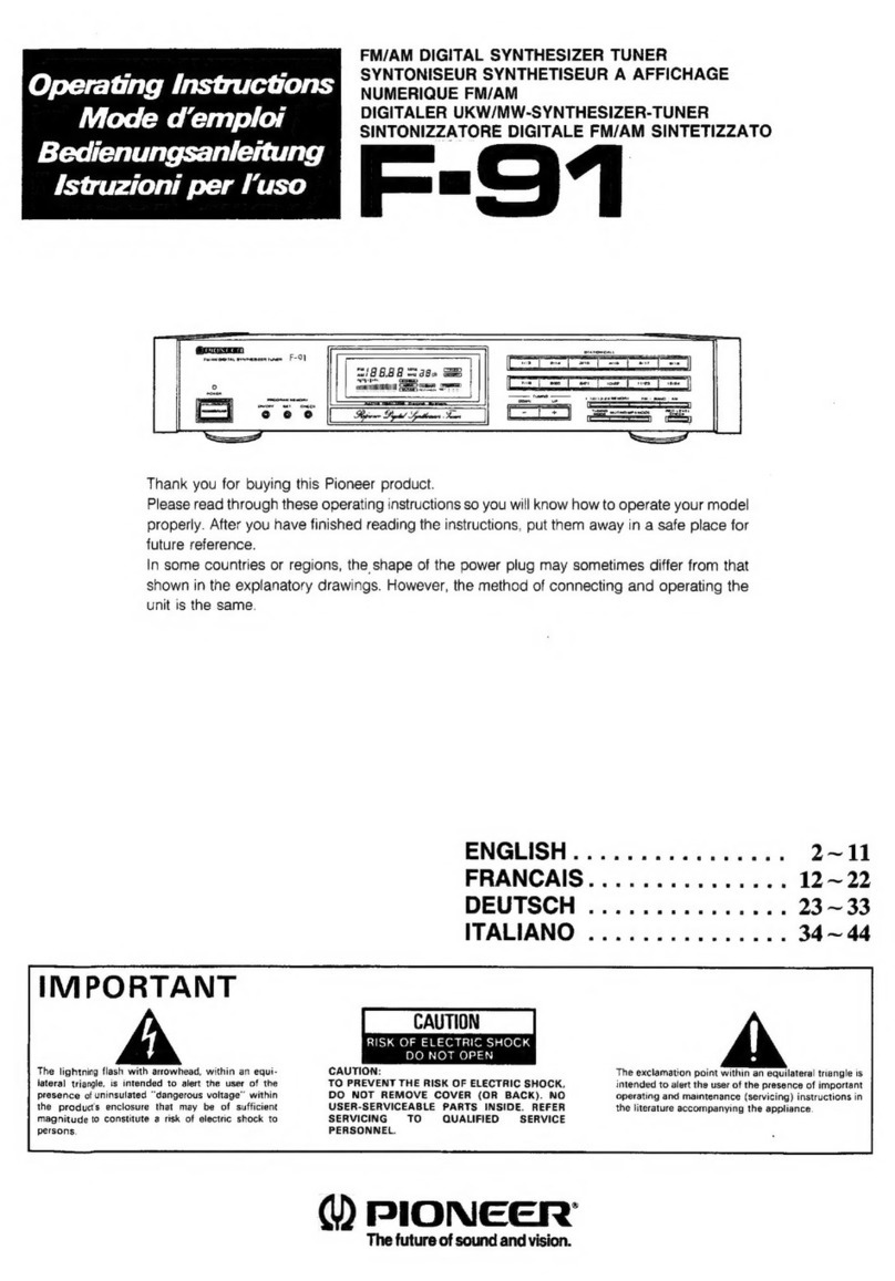 Pioneer F-91 User manual