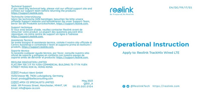 Reolink TrackMix WIRED LTE Quick start guide Reolink TrackMix WIRED LTE Quick start guide