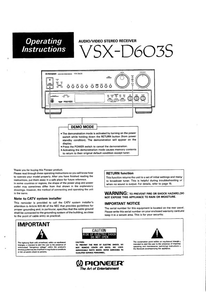 Pioneer VSX-D603S operating instructions
