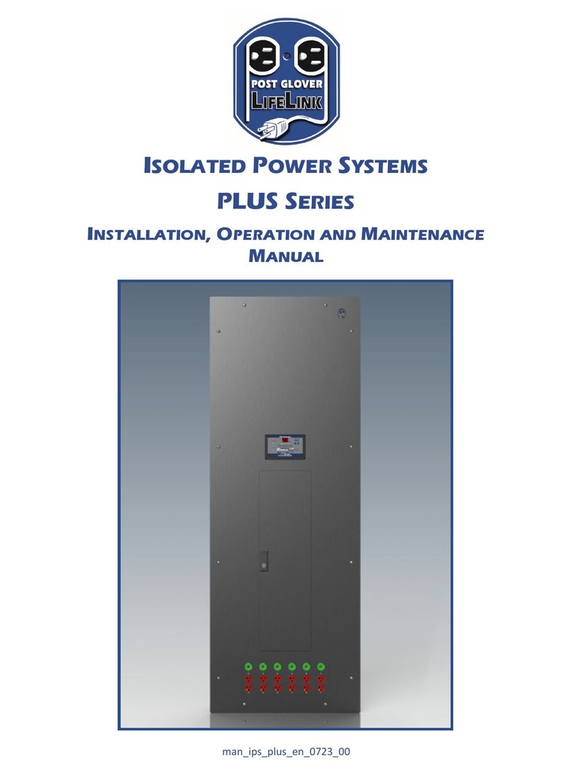 Post Glover PLUS Series Installation, operation and maintenance manual Post Glover PLUS Series Installation, operation and maintenance manual