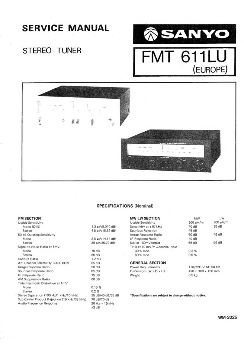 Sanyo FMT 611LU Service manual