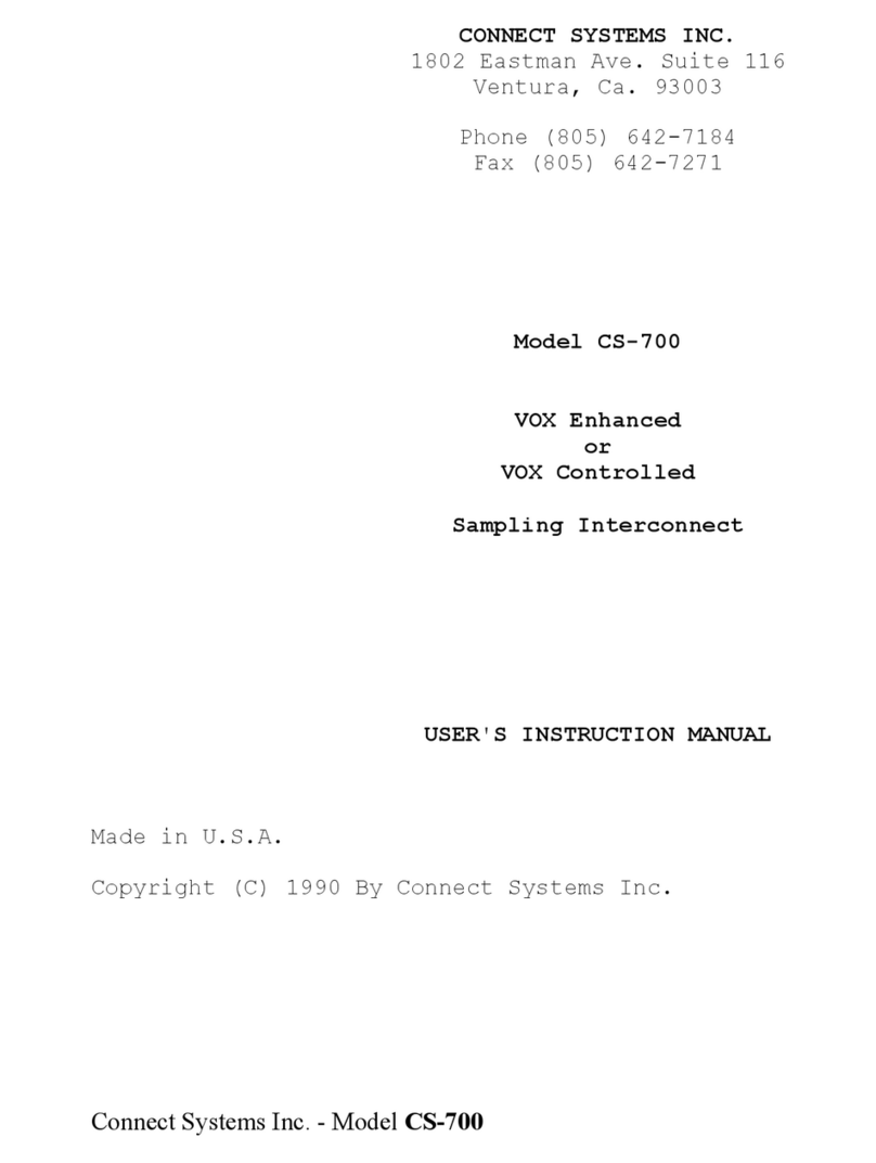 Connect Systems CS700 User instruction manual Connect Systems CS700 User instruction manual