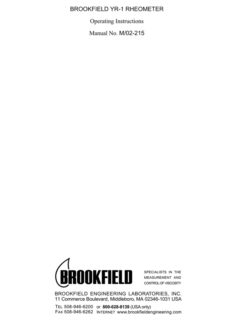 Brookfield YR-1 operating instructions