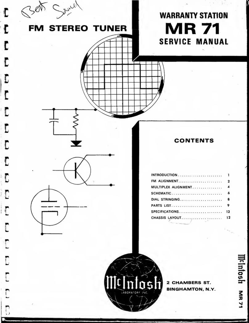 McIntosh MR 71 Service manual