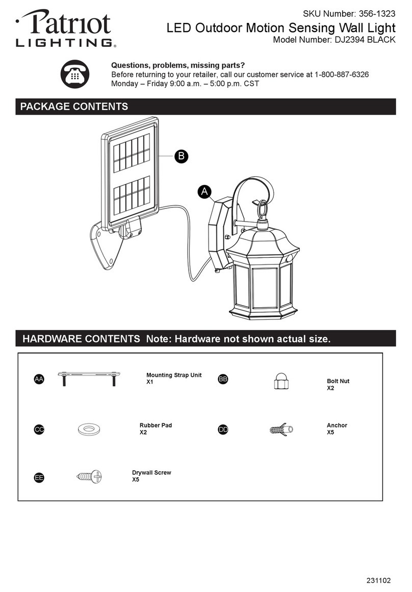 Patriot Lighting DJ2394 BLACK quick start guide