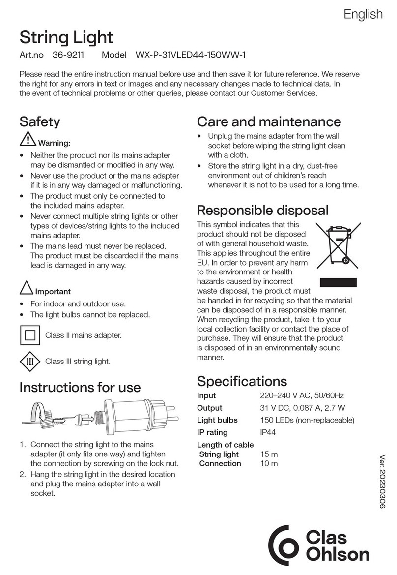 Clas Ohlson WX-P-31VLED44-150WW-1 quick start guide