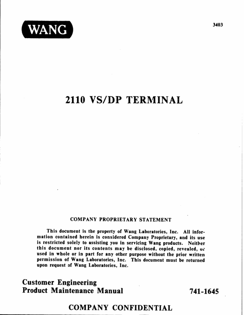 Wang 2110 Product/maintenance manual