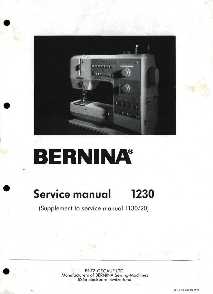 Fritz Gegauf BERNINA 1230 Service manual