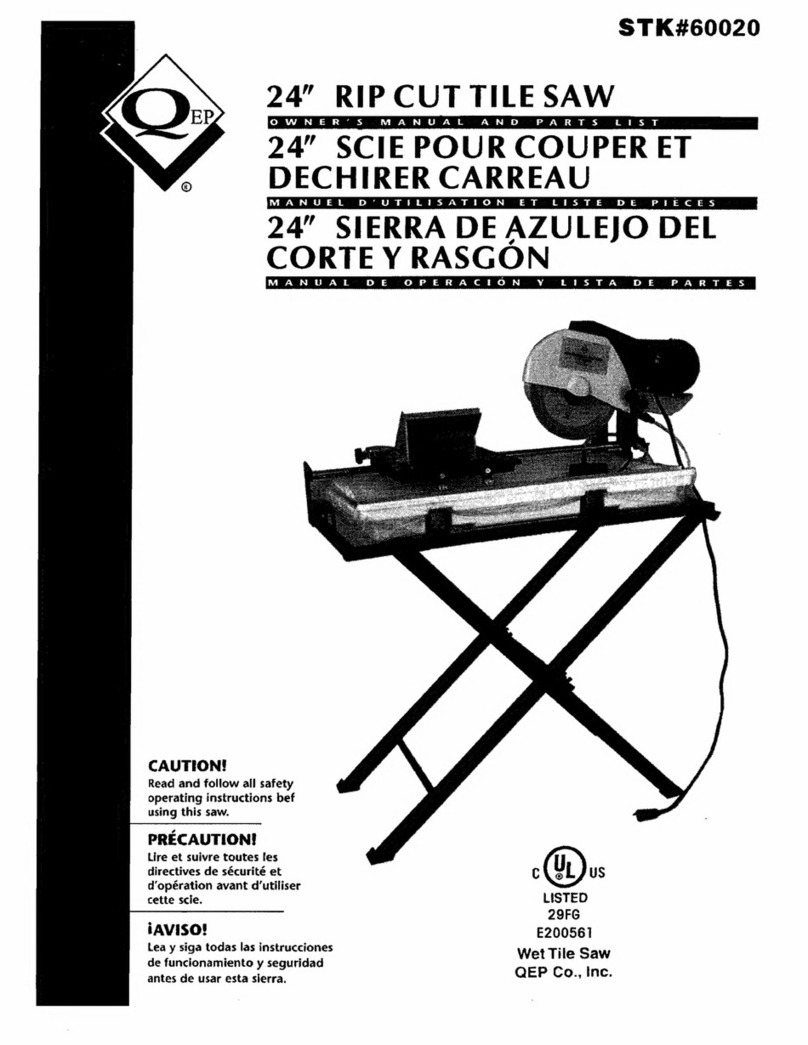 QEP 60020 Owner's manual and parts list
