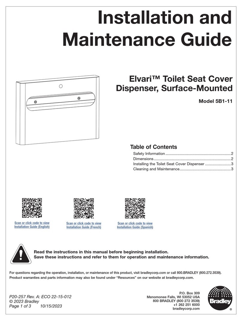 Bradley Elvari 5B1-11 Installation and maintenance guide