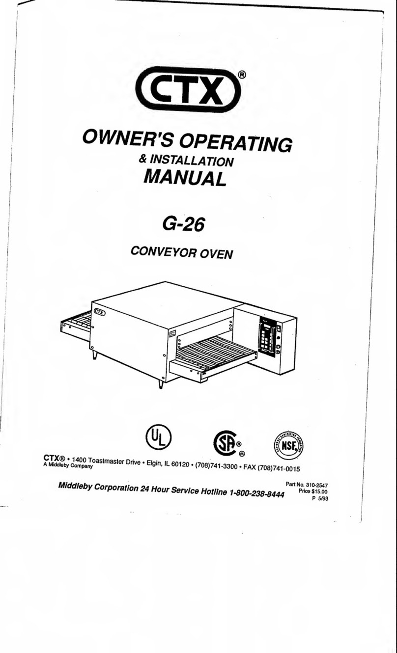 Middleby CTX G-26 Owner's operating and installation manual Middleby CTX G-26 Owner's operating and installation manual