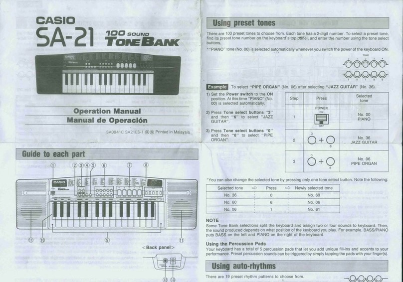 Casio SA-21 User manual