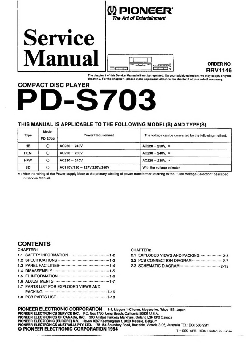 Pioneer PD-S703 User manual